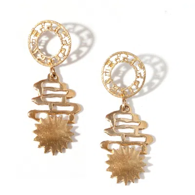 Castlecliff Women's Gold Nova Earring