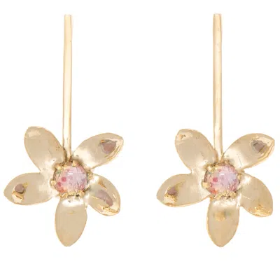 Castlecliff Women's Gold / Orange Lantana Earring In Multi