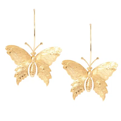 Castlecliff Women's Gold Papillion Earring
