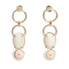 Castlecliff Women's Gold / Pink / Purple Cairn Earrings – Recycled Brass Earrings With Shell And Pearlized Vinta