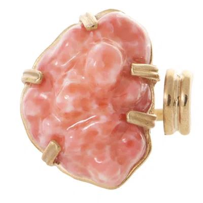 Castlecliff Women's Gold / Pink / Purple Peak Ring In Pink Coral