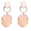 Castlecliff Women's Gold / Pink / Purple Siren Earrings – Bold Recycled Brass Earrings With Vintage Pink Glass S