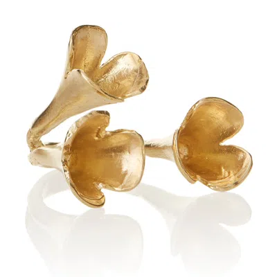Castlecliff Women's Gold Tri Blossom Ring