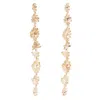 Castlecliff Women's Gold Viento Earrings – Long Sculptural Recycled Brass Statement Earrings With Brutalist Desi In Gold