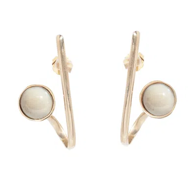 Castlecliff Women's Gold / White Pia Earring In Multi