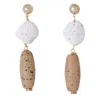 Castlecliff Women's Neutrals / Gold / Brown Pebble Earring In Multi