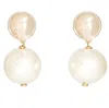 Castlecliff Women's Neutrals / Gold / White Lustre Earrings – Sculptural Recycled Brass Earrings With Oversized 