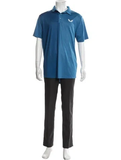 Pre-owned Castore Colorblock Pattern Collar Polo Shirt In Blue