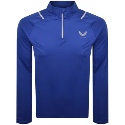 Castore Lightweight Quarter Zip T Shirt Blue