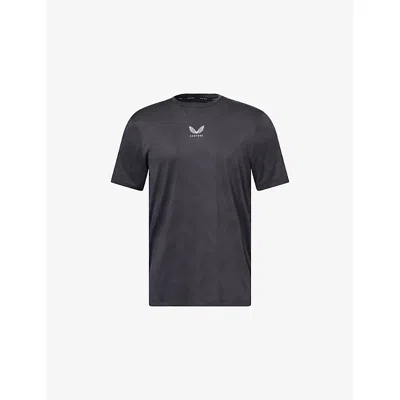 Castore Mens Cas Blk/slvr Rflctv Apex Engineered Short-sleeve T-shirt In Black