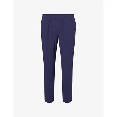 Castore Mens  Navy/pewter Flex Tech Logo-print Stretch-woven Trousers Xl In Blue