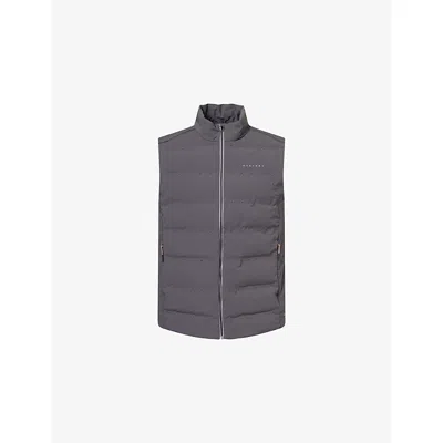 Castore Mens Gunmetal/blk Rflctv Zone Training Lvs Insulated Woven Gilet In Gray