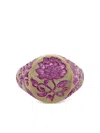 Castro Smith 9k Yellow Gold Peony Signet Ring In Multi