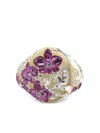 Castro Smith 9k Yellow Gold Purple Orchid Signet Ring In Gold