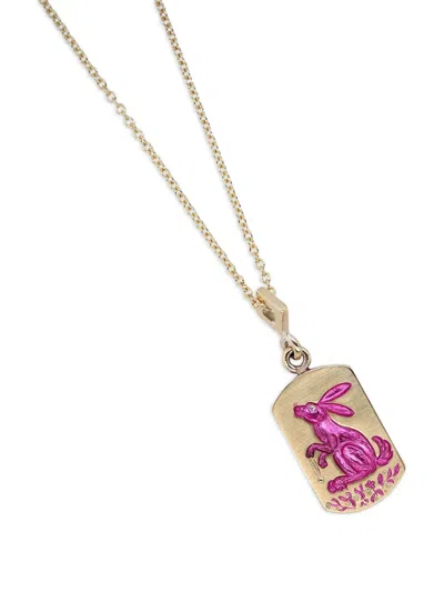 Castro Smith 9kt Yellow Gold Rabbit Sapphire Necklace