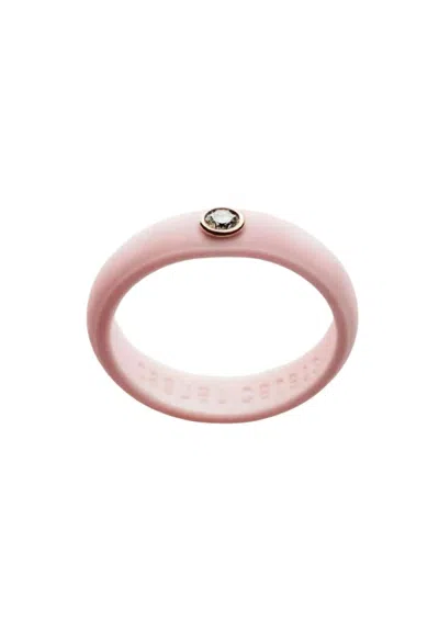 Casual Carats Silicone Band Set With 0.035ct Diamond In Sakura Pink In Multi