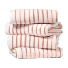 Casual Comfort 4-pack Cabana Stripe Beach Pool Towels - 100% Absorbent Cotton In Orange