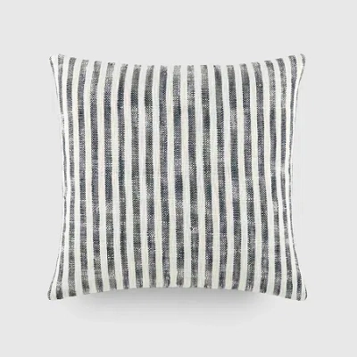 Casual Comfort Bengal Stripe Yarn Dyed Square Throw Pillow In Blue
