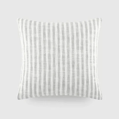 Casual Comfort Bengal Stripe Yarn Dyed Square Throw Pillow In Gray
