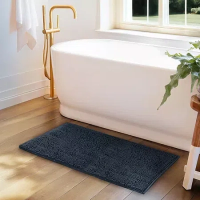 Casual Comfort Chenille Bath Rug In Blue