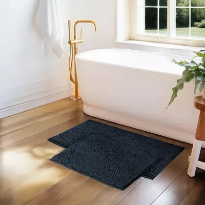 Casual Comfort Chenille Bath Rug In Blue
