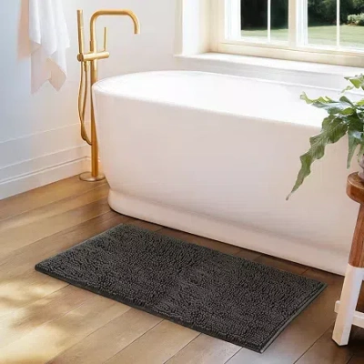 Casual Comfort Chenille Bath Rug In Gray
