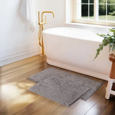 Casual Comfort Chenille Bath Rug In Gray