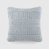 Casual Comfort Chunky Knit Acrylic Square Throw Pillow In Blue
