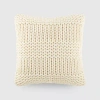 Casual Comfort Chunky Knit Acrylic Square Throw Pillow In Yellow