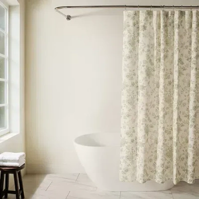 Casual Comfort Cotton Blend Printed Shower Curtain In Neutral