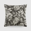 Casual Comfort Distressed Floral Cotton Square Throw Pillow In Gray
