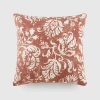 Casual Comfort Distressed Floral Cotton Square Throw Pillow In Pink