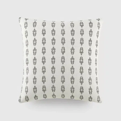 Casual Comfort Folk Leaves Cotton Square Throw Pillow In Gray
