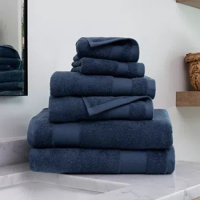 Casual Comfort Hotel-quality 6 Piece Bathroom Towel Sets - 100% Cottonâ In Blue