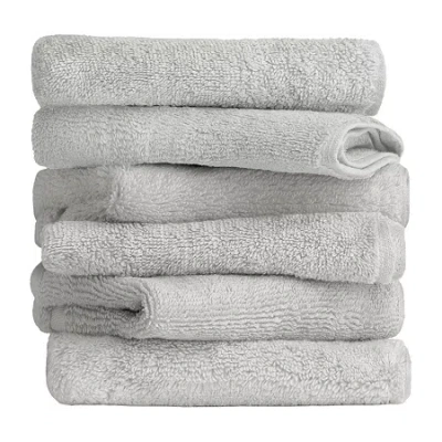 Casual Comfort Hotel-quality 6 Piece Washclothâ Towel Sets - 100% Cotton In Gray