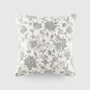 Casual Comfort Jacobean Cotton Square Throw Pillow In Gray