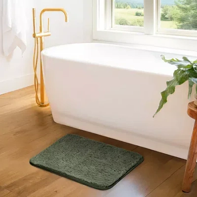 Casual Comfort Plush Bath Rug In Green