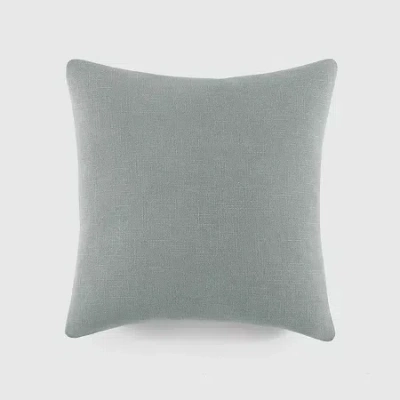 Casual Comfort Solid Cotton Square Throw Pillow In Blue