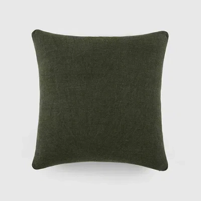 Casual Comfort Solid Cotton Square Throw Pillow In Green