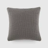 Casual Comfort Stitch Knit Acrylic Square Throw Pillow In Gray