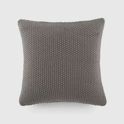 Casual Comfort Stitch Knit Acrylic Square Throw Pillow In Gray