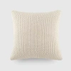 Casual Comfort Stitch Knit Acrylic Square Throw Pillow In White