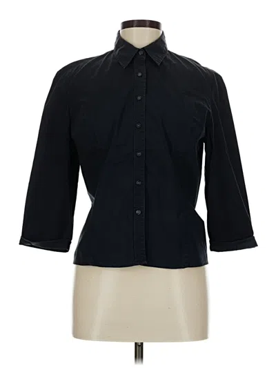 Pre-owned Casual Corner 3/4 Sleeve Button Down Shirt In Black