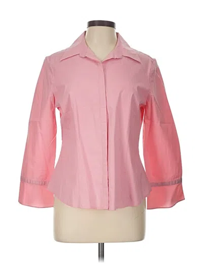 Pre-owned Casual Corner Annex 3/4 Sleeve Button Down Shirt In Pink