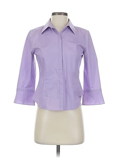 Pre-owned Casual Corner Annex 3/4 Sleeve Button Down Shirt In Purple