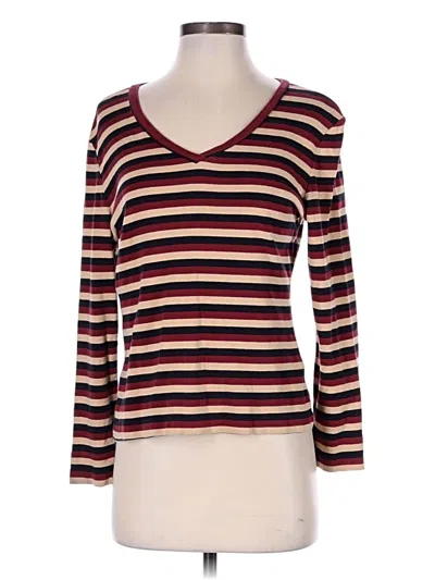 Pre-owned Casual Corner Annex 3/4 Sleeve T-shirt In Burgundy