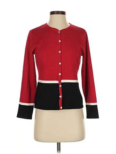 Pre-owned Casual Corner Annex Cardigan Sweater In Red