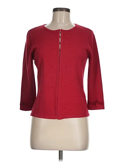 Pre-owned Casual Corner Annex Cardigan Sweater In Red