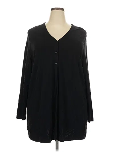 Pre-owned Casual Corner Annex Long Sleeve Blouse In Black