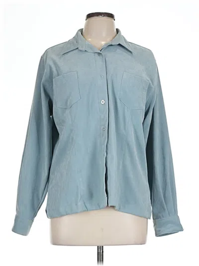 Pre-owned Casual Corner Annex Long Sleeve Blouse In Blue